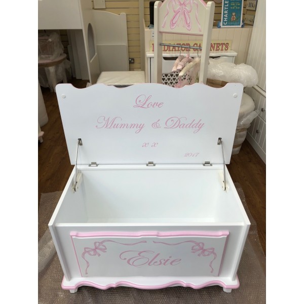 Toybox With Pink Ribbons And Name - no message